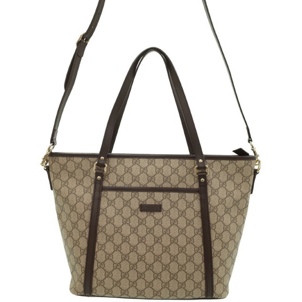 Gucci Beige Ebony GG Supreme Canvas Joy Tote Bag Brown